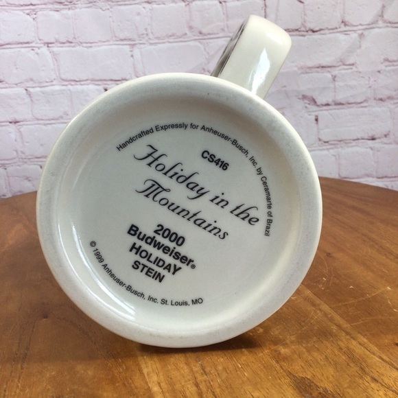 Budweiser 2000 Holiday Stein CS416 “Holiday in the Mountains” Ceramic Stein - Picture 6 of 6